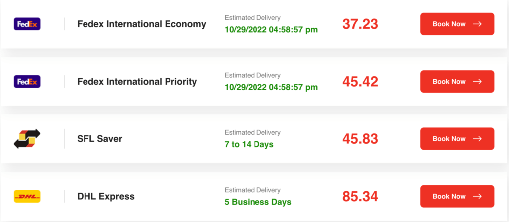 Figure out your shipping cost - SFL worldwide