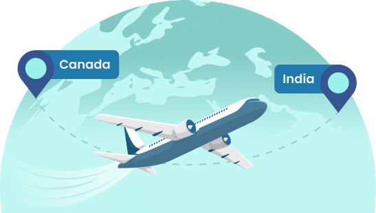 Shipping From Canada To India Vector