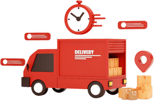 Red Delivery Car Deliver Express Shipping Fast Delivery Background 3d Rendering Illustration Photoroom 1